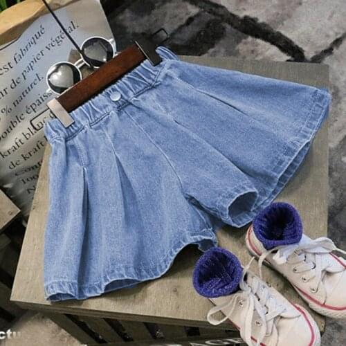 2020 new girl shorts safety hot pants childrens pleated denim skirt for children