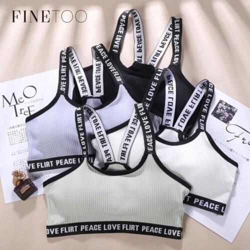 New Cross Strap Bra Letter jacket Womens Average Size Cotton Bra No Back Bra Soft Underwear Push Up Brassiere Vest Wireless