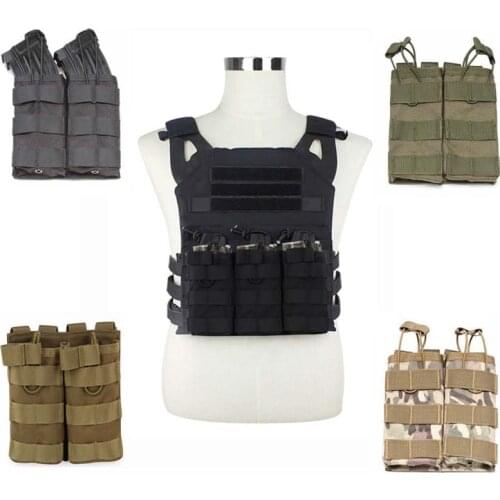 Hunting Accessories Tactical Double Magazine Pouch Cartridge Bag Nylon Tactical Molle Vest Pouch Military Airsoft Paintball Bags