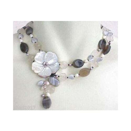 Wholesale 100% Natural jewelry Pretty Choker White Opal moonstone Necklace Shell Clasp