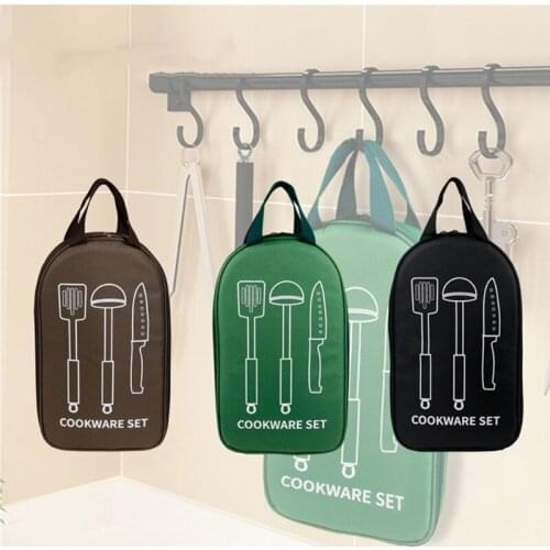 Outdoor Portable Barbecue Utensil Organizer Camping Hiking Tableware Storage Bag