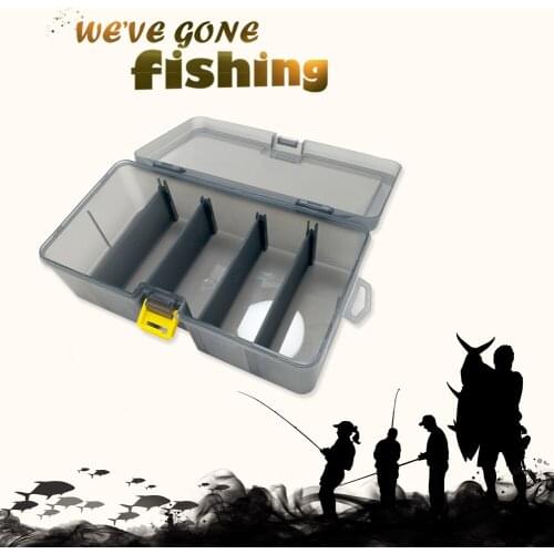 Plastic Fishing Tackle Boxes 5-Slots Double Layer Fishing Bait Lure Hook Holder Organizer Fishing Accessories Tool Case