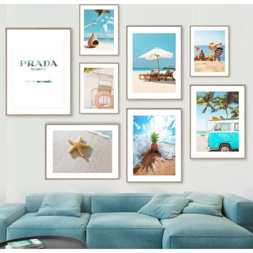Phuket Beach Coconut Tree Swing Pineapple Wall Art Picture Canvas Painting Nordic Posters And Prints Living Room Home Decoration