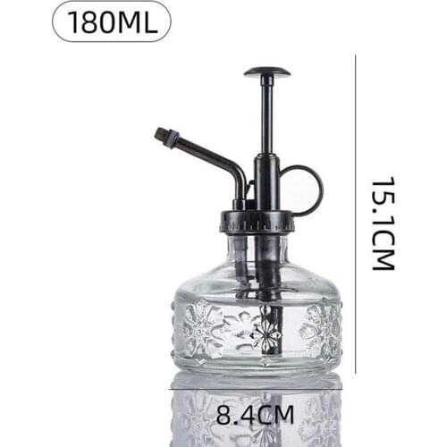 Watering Bottle with Glass Carving, Air Pressure Nozzle Plastic Imitation Metal Retro Anti-slip Bottom