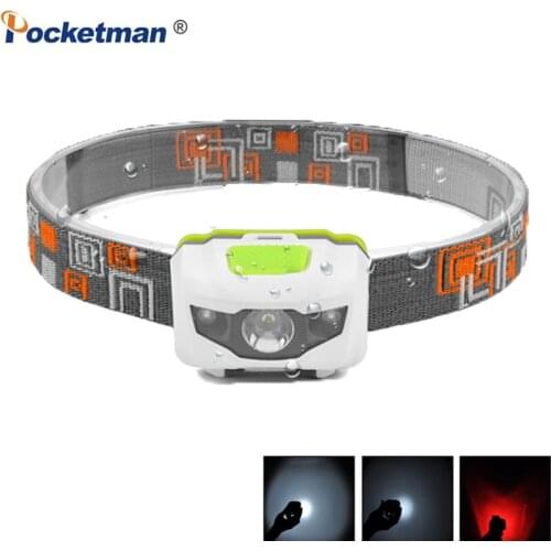 Portable Mini Headlamp 4 Mode Lightweight Waterproof LED Head light Camping Head lamp Travel Tactical LED Headlight AAA Battery