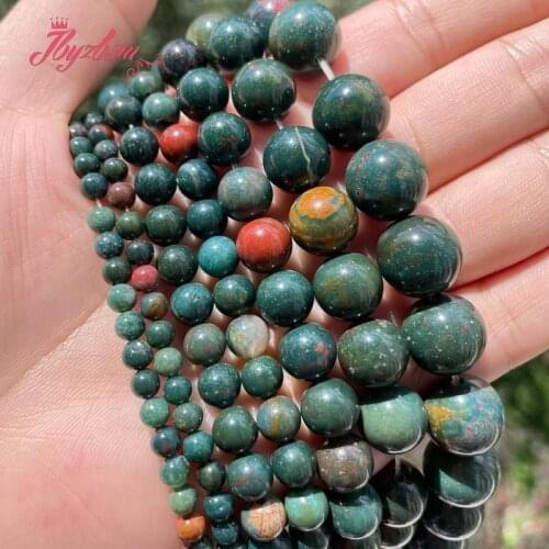 4,6,8,10,12mm Round Ball Bloodstone Heliotrope Natural Stone Beads For DIY Necklace Bracelets Jewelry Making 15" Free Shipping