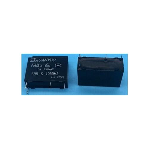 SRB-S-105DM2 5VDC 5A 250VAC DIP4 PCB SANYON RELAY 1 From A ,New and original