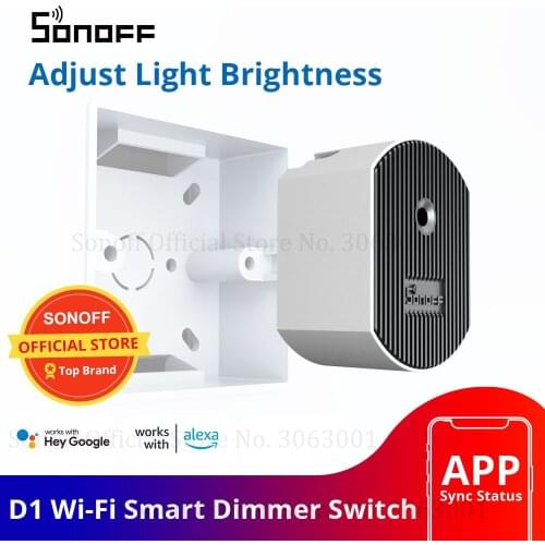 SONOFF D1 Wifi Smart Dimmer Switch DIY Smart Home Mini Switch Module Adjust Light Brightness APP/Voice/RM433 RF Remote Control