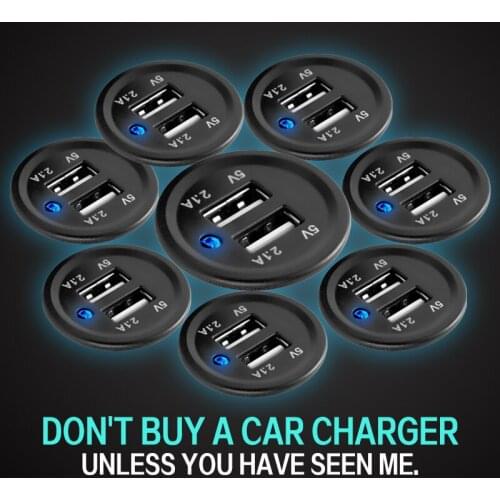 Universal USB Car Charger 4.2A Vehicle DC12V-24V Waterproof Dual USB Adapter 2 Port Power Socket Kit plug cable for mobile phone