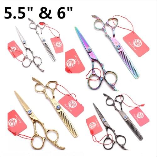 Y9212 5.5“ 6” Carved Handle Professional Hairdressing Scissors Hair Barber Cutting Thinning Scissors ножницы для цветов