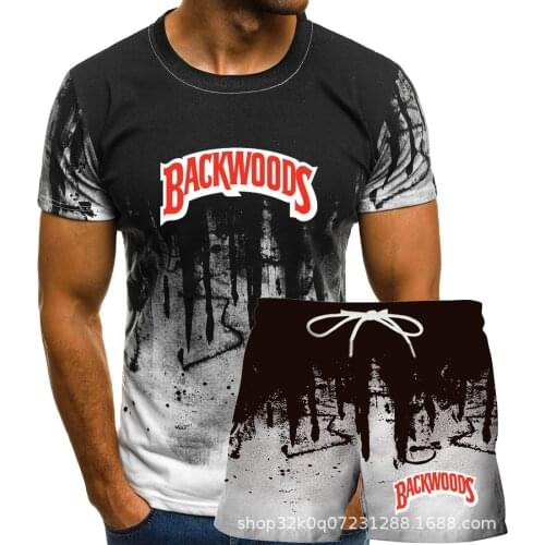 Funny Splash ink Backwoods printing Two Pieces Sets Men 3D T Shirts+Shorts Suit Men Summer Tops Tees fashion Tshirt Men Clothing
