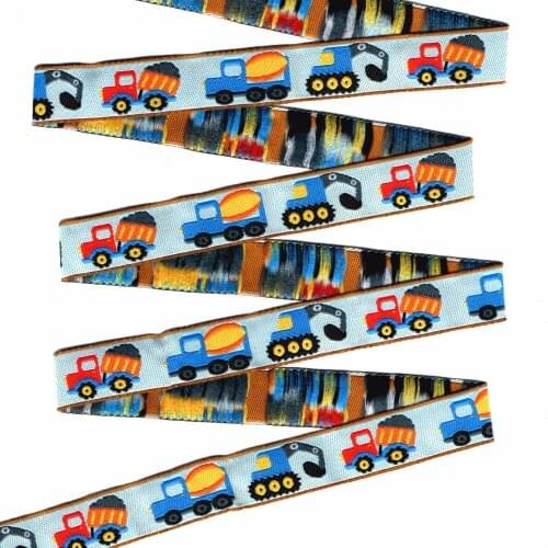 ZERZEEMOOY 5/8 inch 16mm 10 Yard/Rolls Cartoon Car Jacquard Ribbon