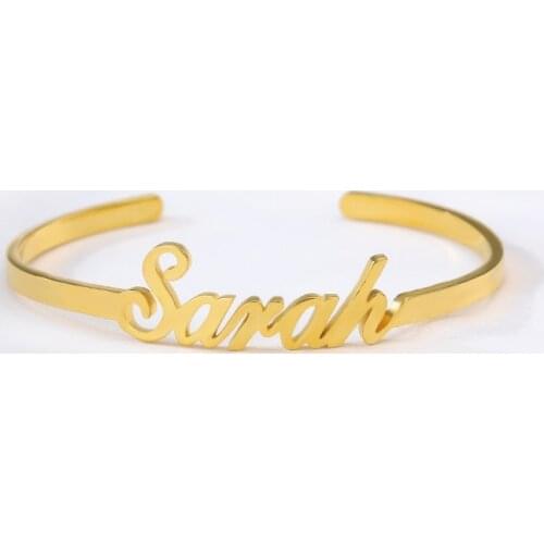 Custom Name Bangles For Women Silver Gold Chain Stainless Steel Customized Name Bracelets Jewelry Personalized Gift For Her BFF