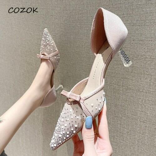 Pink Womens Shoes 2021 Fashion Women Elegant Party Butterfly-knot Sexy High Heels Korean High Heels for Women