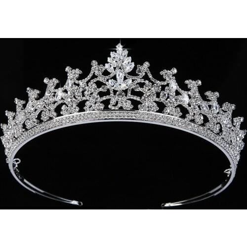 Tiaras And Crown HADIYANA Luxury Gorgeous Cubic Zircon Women Wedding Party Hair Accessories BC5365 Accesorios para el cabello