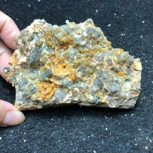 182.8g.Rare natural garnet crystal hexagonal point feldspar mica brass multi mineral crystal symbiotic halo energy healing