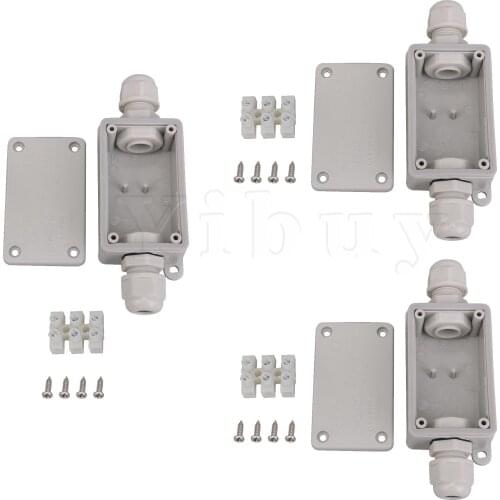 3x IP65 Plastic One In One Out Junction Boxes with T06-MM3S Terminal