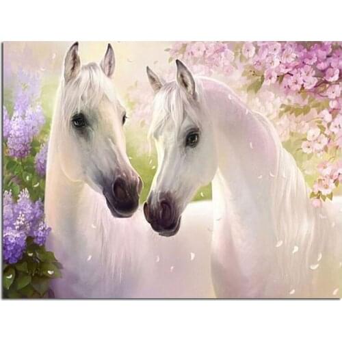 White horse diamond Embroidery diy diamond painting mosaic diamant painting 3d cross stitch pictures H690