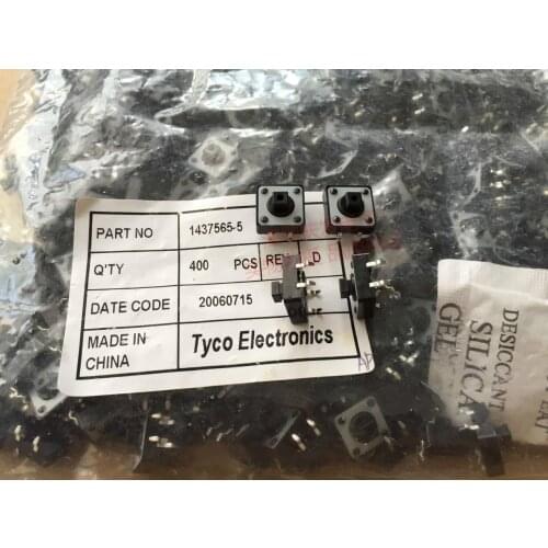American TYCO Tyco 12*12*7.3 Tact Switch Plastic Head Square Insert 4 Pins Micro Switch