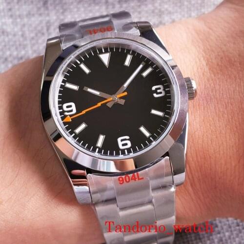 BLIGER 36mm/39mm MIYOTA 8215 NH35A Movement Men Watch Sapphire Crystal Black Dial Oyster Bracelet Glass Back Luminous Marks