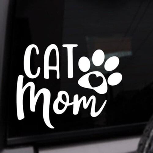 Black/Sliver Cat Mom Paws Car Sticker Small/Big Size Removable Waterproof Window Body Decal CL908