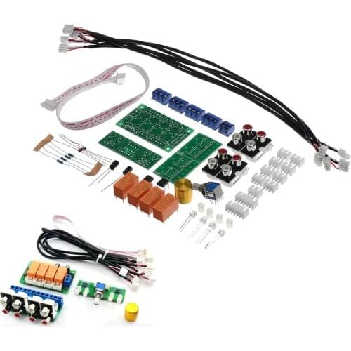 DIY Relay 4-way Audio Input Signal Selector Switching Kit RCA Audio Input Selection Board of Rotary Switching for Amplifier