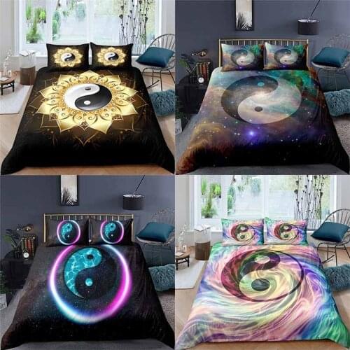 Home Textile Luxury 3D Yin and Yang Print 2/3Pcs Comfortable Duvet Cover Pillowcase Bedding Sets Queen and King EU/US/AU Size