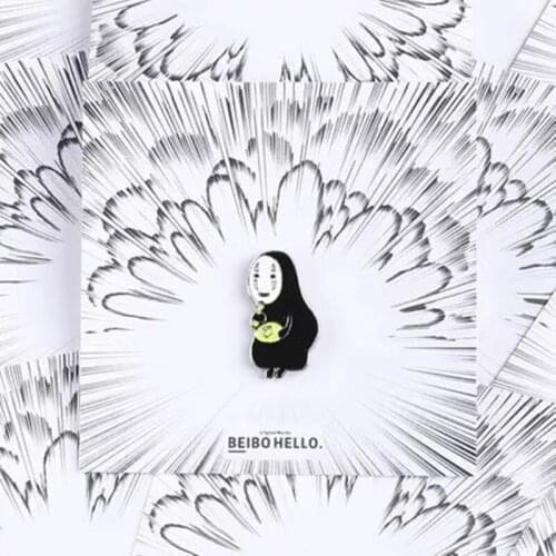 HOSENG No Face Man Series Enamel Pin Cartoon Movie Brooch Anime Fan Collection Luxury Enamel Jewelry Badge HS_249