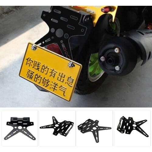 EVEFAITH New Black Motorcycle Adjustable License Plate Holder Mount Tail Rear Bracket for Motorcycle Modification
