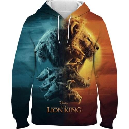 The Lion King Womens Oversize Hoodie Harajuku Style Disney 3D Print Mens Hoodies Streetwear Tracksuit For Children