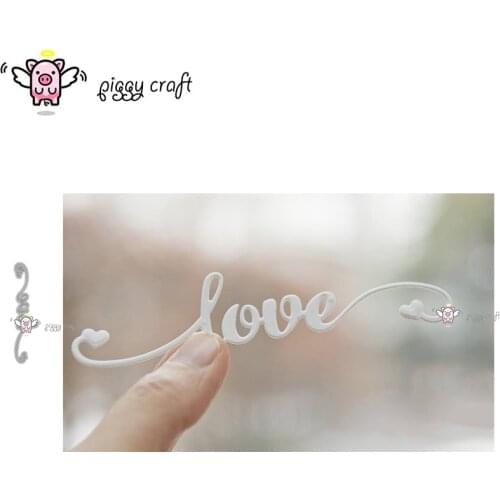 Piggy Craft metal cutting dies cut die mold Love letter heart strip Scrapbook paper craft knife mould blade punch stencils dies