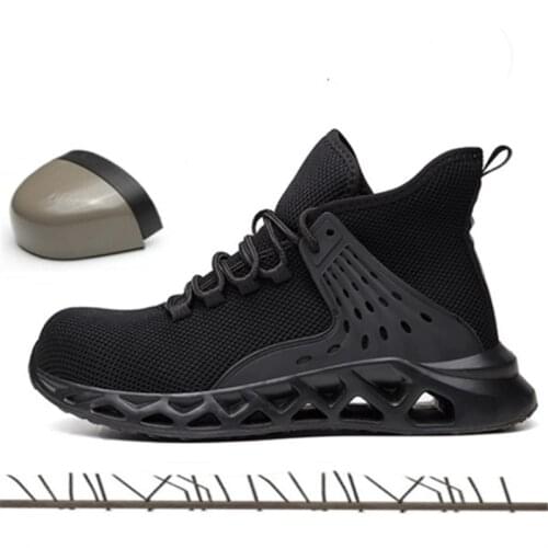 Fashion Mesh Steel Toe Safety Boots Mens Sneakers Anti Smashing Puncture Proof Work Shoes Indestructible Light Men Safety Shoes