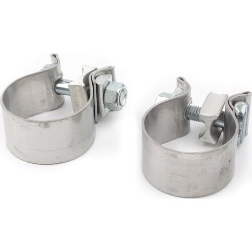 Motorcycle 1-1/4" 31.8mm Exhaust Clamp For Harley Davidson Stainless Steel Accessories 2Pcs 1.75"