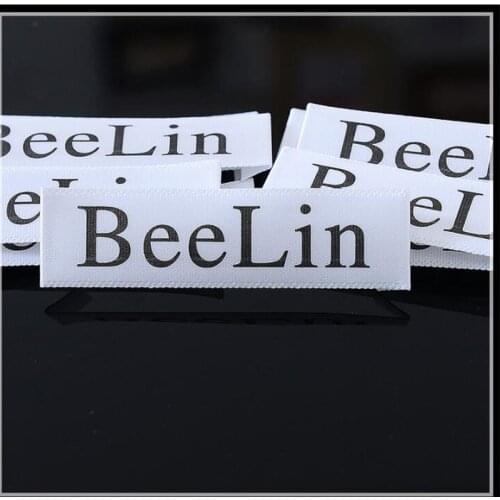 Sewing Custom Logo Polyester Printed Satin label Wash Care Contents Soft Labels for Baby Clothes free shipping