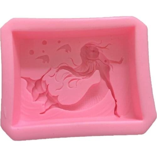Mermaid Handmade Soap Liquid Silicone Mould rectangle Essential oil cold breast milk soap mold