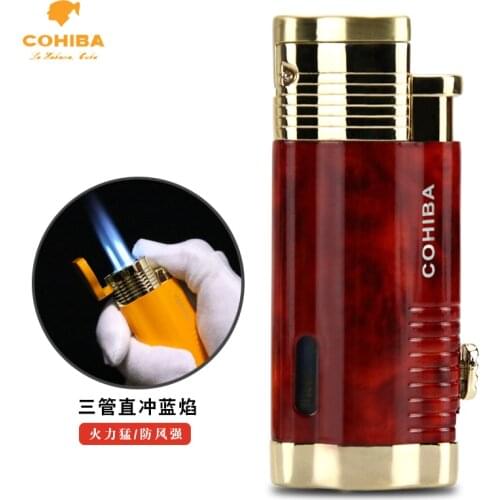 New creative cigar lighter, bong cutter set, personality 2 flame type, pure gas bong accessories, butane bong for gift box gadge