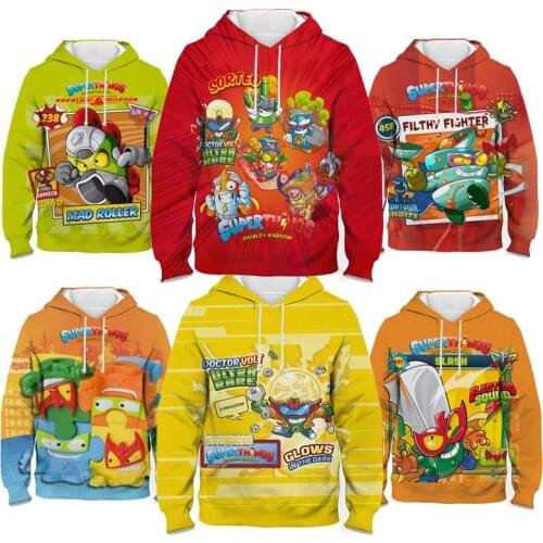 2021 new Superzings Sweatshirts super things Kids/Children Colorful Super Zings Serie 7 Hoodies Boys Girls Spring Hooded
