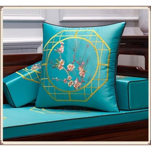 New simple Chinese fabric full house spring embroidered cushion cover