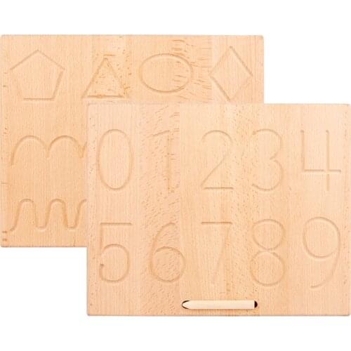 New Alphabet Tracing Board Double Sided Letters/ Number/ Shape Tracing Boards with Wood Stylus Pen Montessori Toys for Toddlers