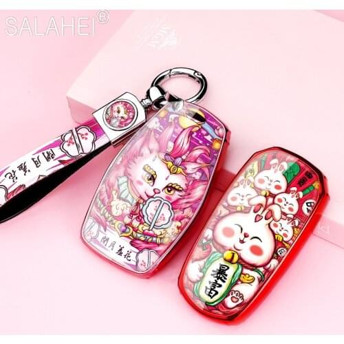 New Style Car Key Cover Protection Ring For Geely Atlas Boyue NL3 EX7 Emgrand X7 EmgrarandX7 SUV GT GC9 Borui SUV GT Key Chain