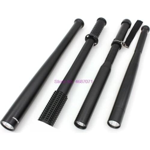 By DHL 20pcs Self-Defense Flashlight Outdoor Emergency LED Long Flashlight 3 Mode Rechargeable Baseball Bat Anti-Riot light