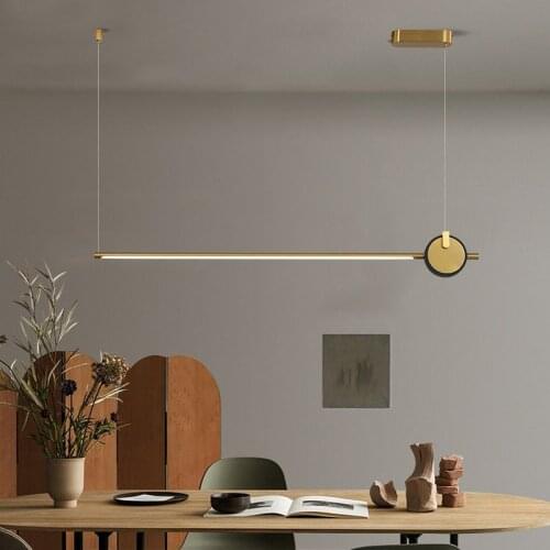 Nordic Simple Long Strip Pendant Light Restaurant Dining Room Kitchen Hanging Lights Fixture Geometric Lines Home Decor Hanglamp