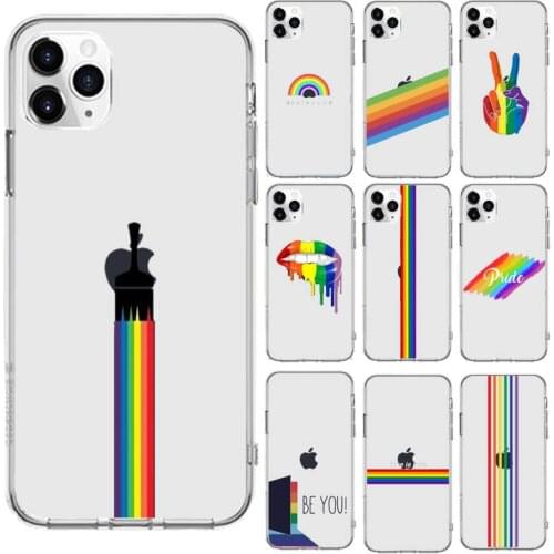 Rainbow Gay Lesbian LGBT Pride Phone Case Transparent for iPhone 6 7 8 11 12 s mini pro X XS XR MAX Plus cover funda shell