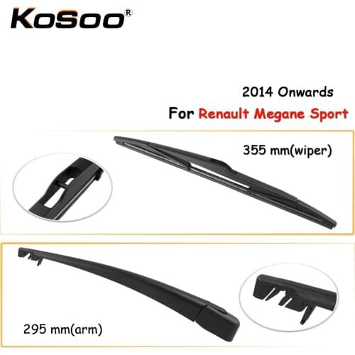 KOSOO Auto Rear Wiper Blade For Renault Megane Sport,355 mm 2014 Onwards Rear Window Windshield Wiper Blades Arm,Car Accessories