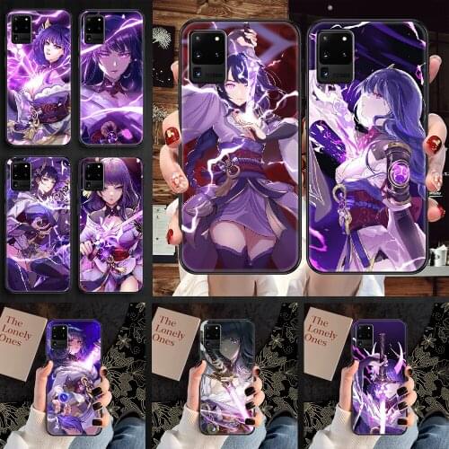 RAIDENSHOGUN Genshin Impact Phone case For Samsung Galaxy Note 4 8 9 10 20 S8 S9 S10 S10E S20 Plus UITRA Ultra black tpu hoesjes