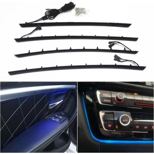 Interior door panel decorative ambient moldings light atmosphere lamp lighting led ambient lights for BMW 3 Series F30 F31