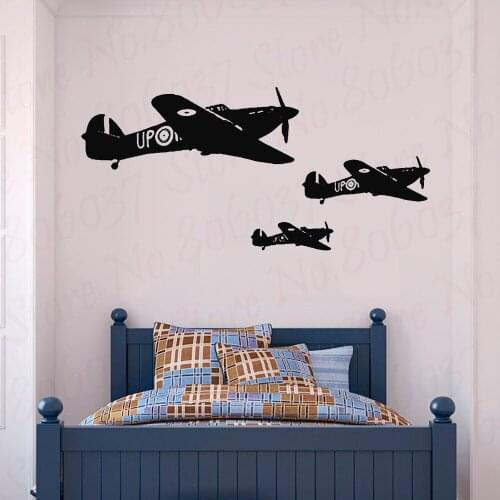 War Plane Military Wall Decal Air Aviation For Boys Bedroom Wall Decoration Airplane Wall Sticker Kids Dedroom Poster WL689