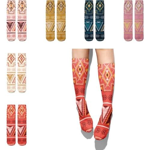 Bohemian Style 3d Printed Ladies Socks Novelty Fun Winter Cotton Ladies Socks New Fashion Hot Selling Ladies Gifts Colorful Sock