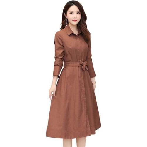 2021Spring Autumn New Trench Coat Womens Jacket Mid-Length Over The Knee Thin Blouse Dress Female Large Size 4XL Lady Vestidos