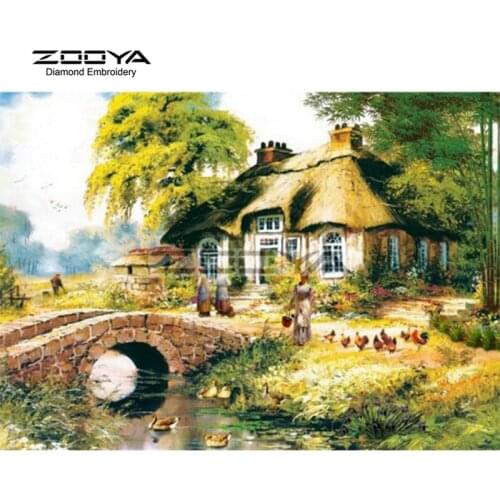ZOOYA Diamond Embroidery DIY Diamond Painting House Forest Bridge Chicks Diamond Painting Cross Stitch Rhinestone Mosaic BJ1750
